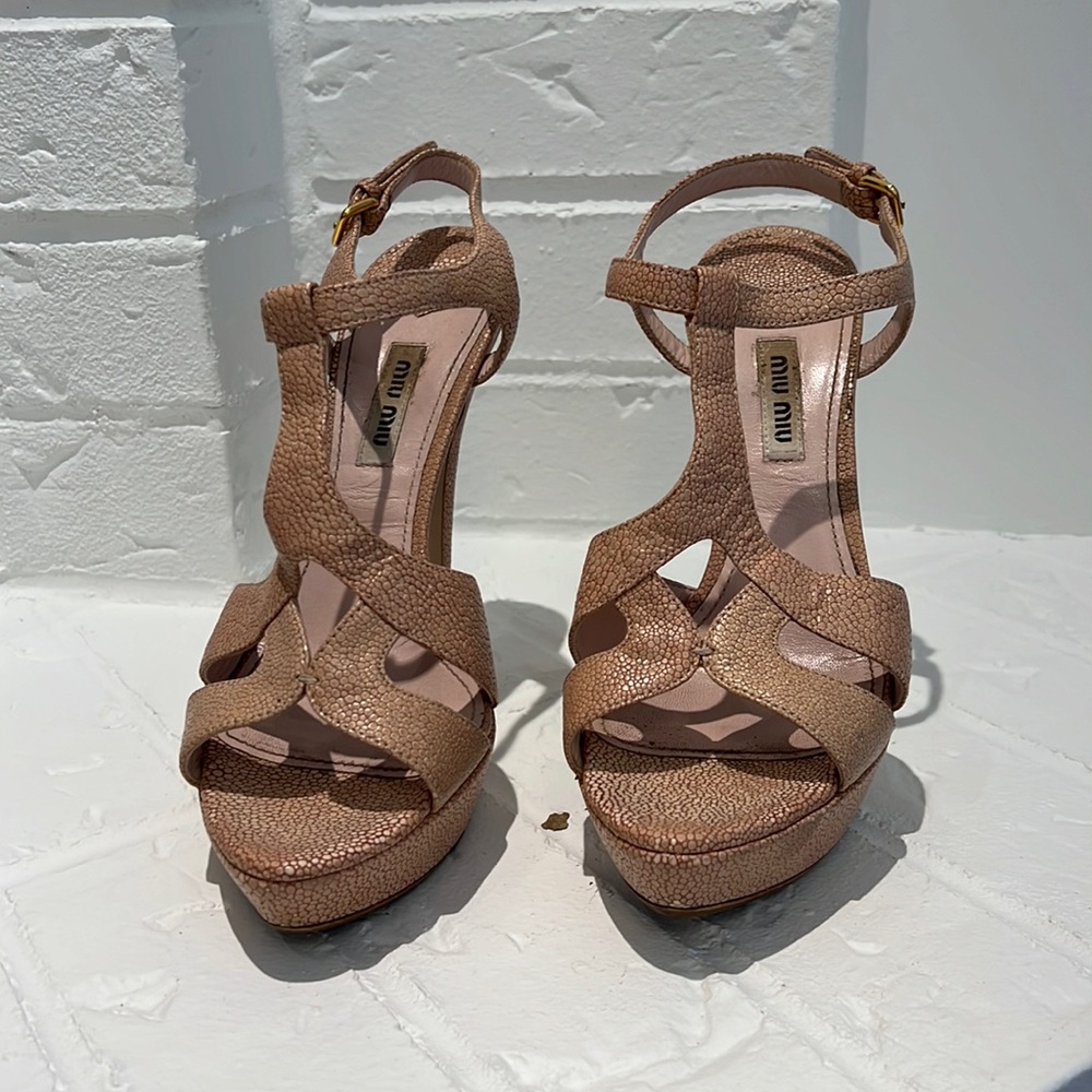 Miu miu sandals worn one with heel protector
